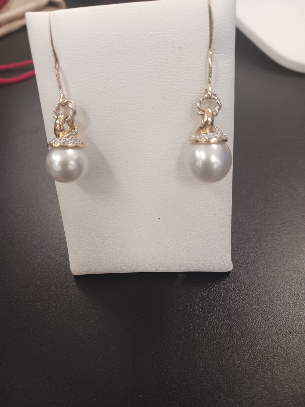 DY Gold,Diamonds,Pearls Drop Earrings